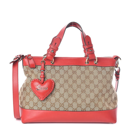 Gucci Monogram Valentine Tote Red 1 of 10
