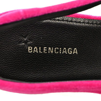 Balenciaga Velvet BB Knife Pointy Toe Slingback Flats 36 Pink 8 of 8