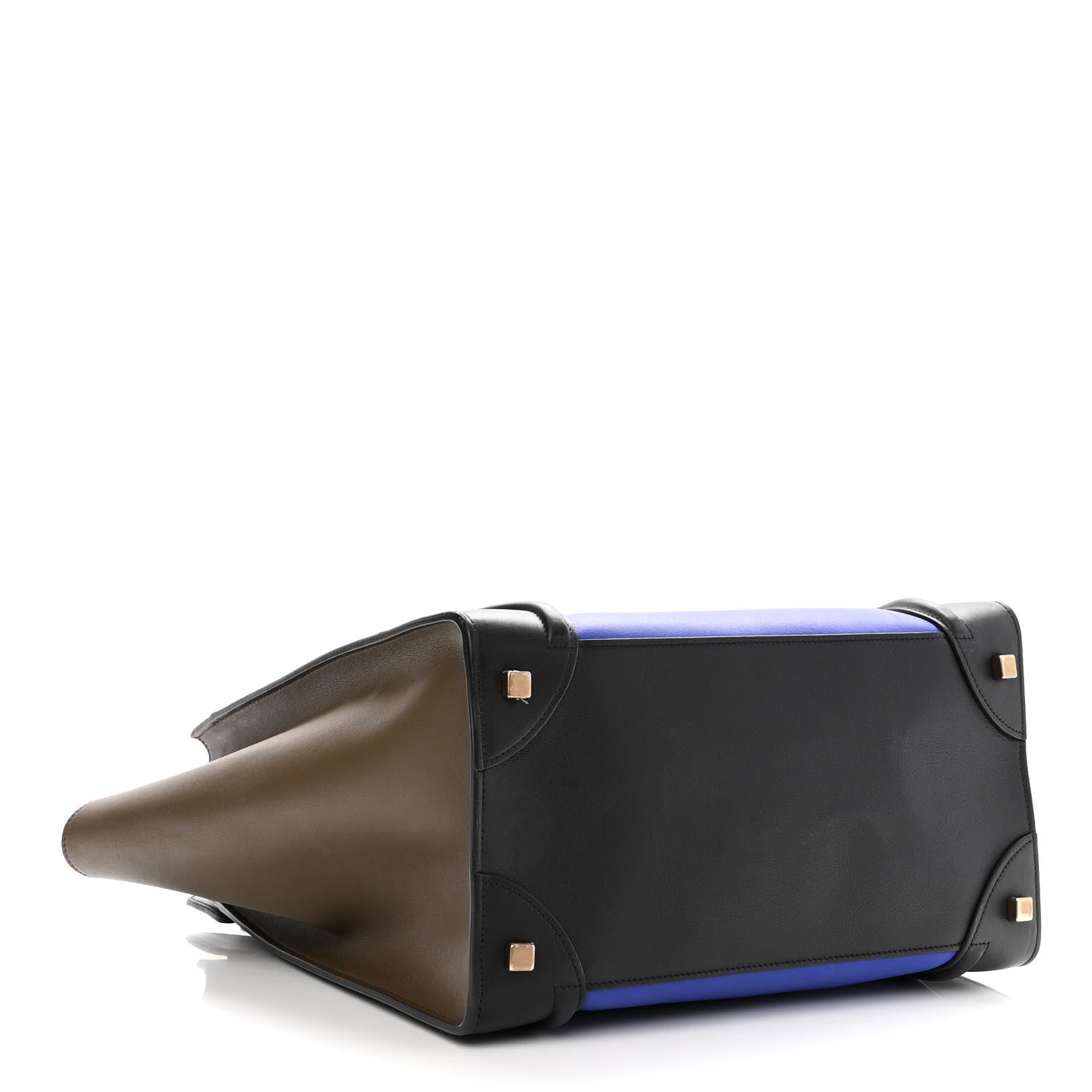 Celine Elephant Calfskin Mini Tri-Color Luggage Indigo 3 of 11