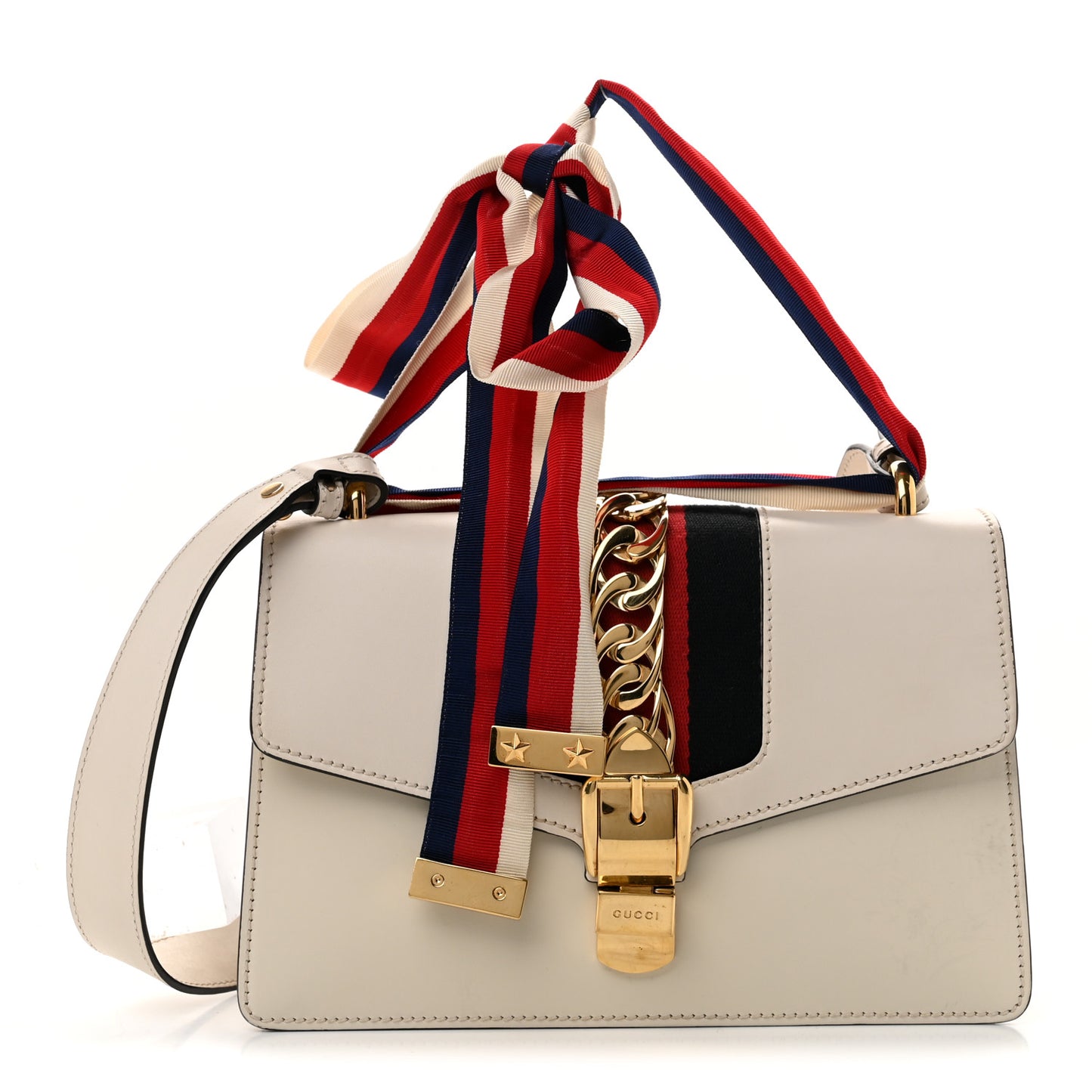 Calfskin Small Sylvie Shoulder Bag Off White