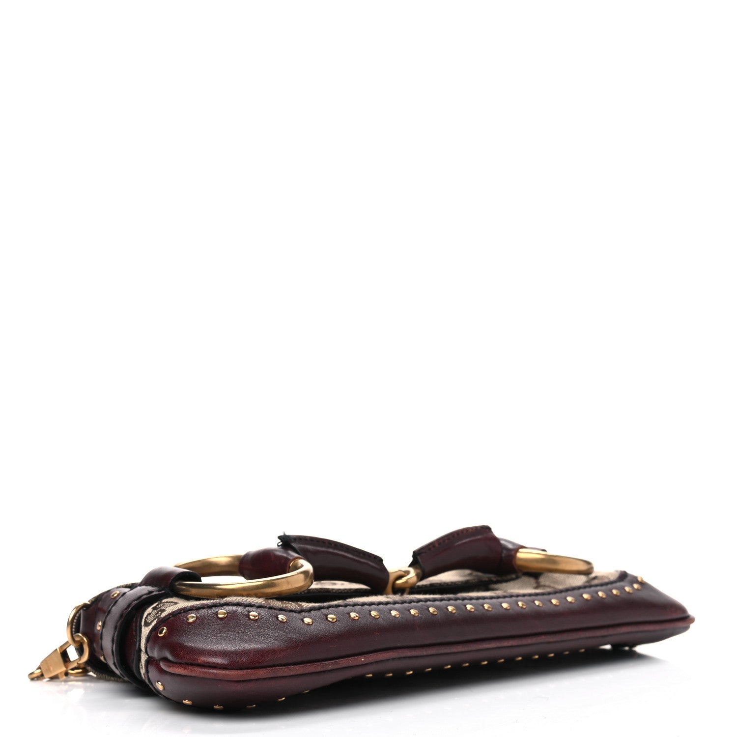 Gucci Monogram Studded Horsebit Clutch Bordeaux 3 of 10