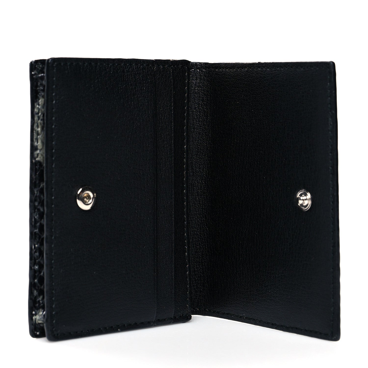 Jimmy Choo Calfskin Snake Printed Hanne Wallet Anthracite 5 of 8