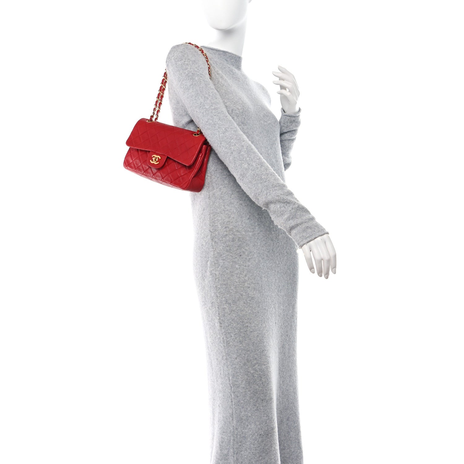 Chanel Lambskin Quilted Small Double Flap Red 2 of 17
