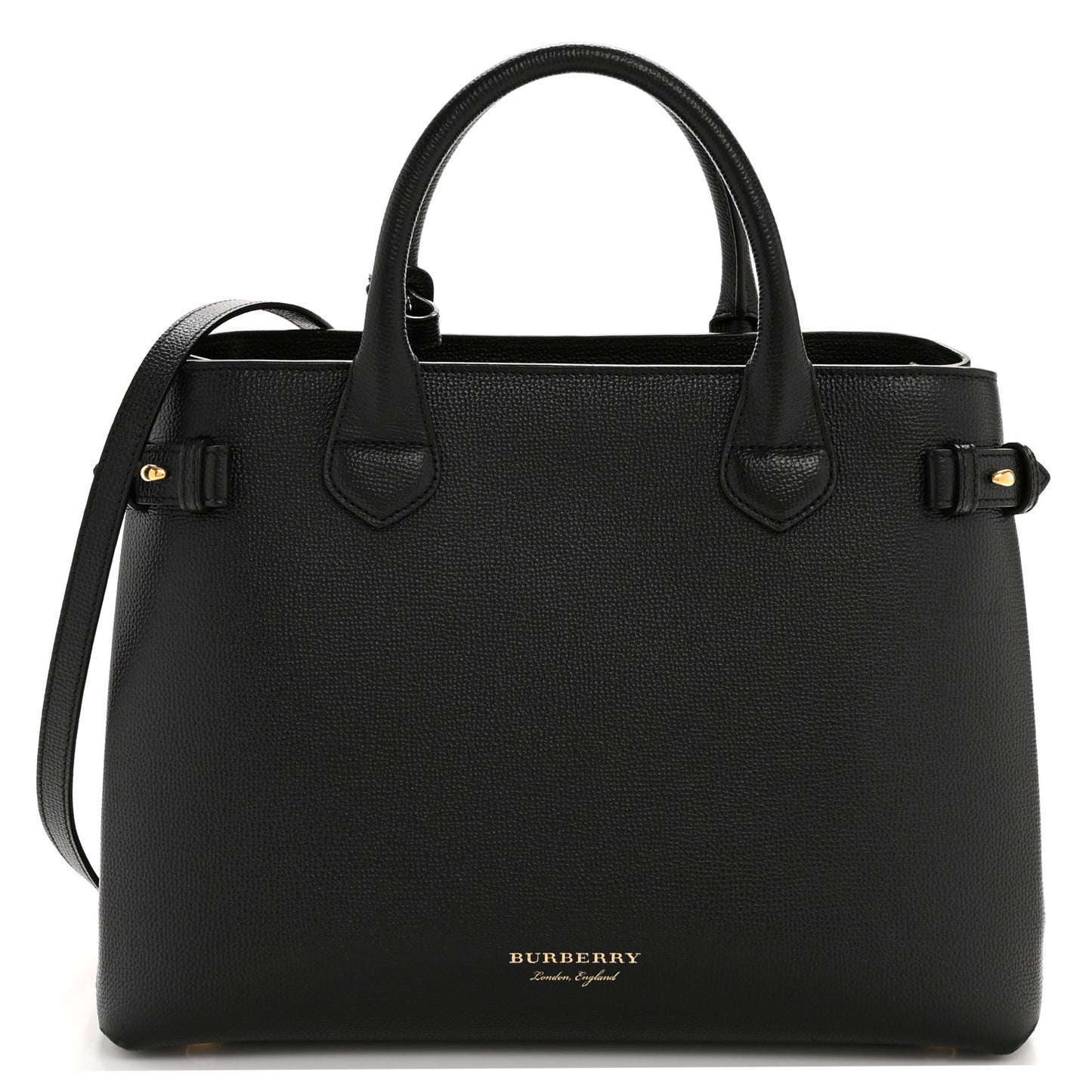 Derby Calfskin House Check Medium Banner Tote Black