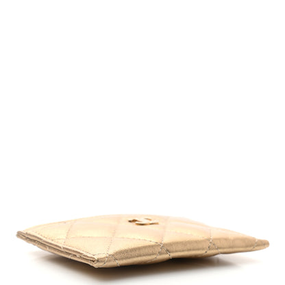 Chanel Metallic Lambskin Quilted CC Card Holder Gold 4 of 8
