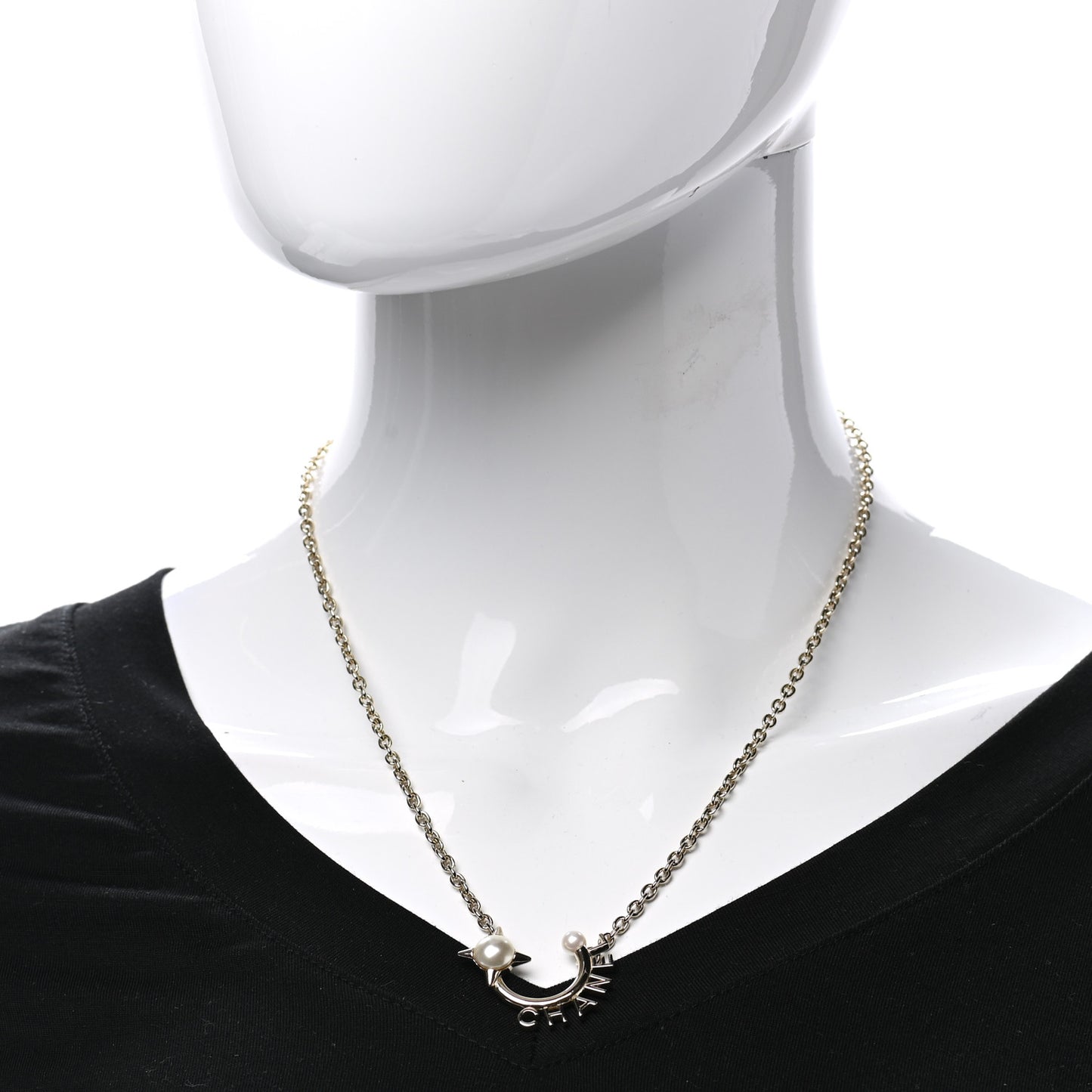 Pearl Logo Necklace Gold