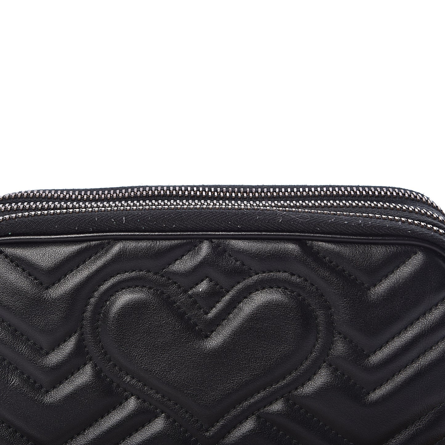 Calfskin Matelasse Mini GG Marmont Chain Crossbody Bag Black