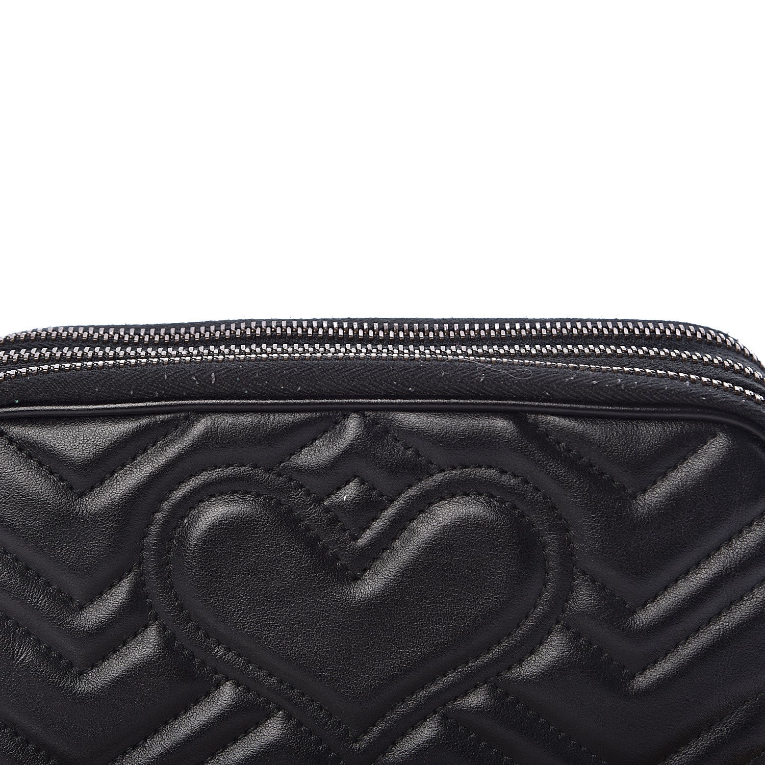 Gucci Calfskin Matelasse Mini GG Marmont Chain Crossbody Bag Black 12 of 15