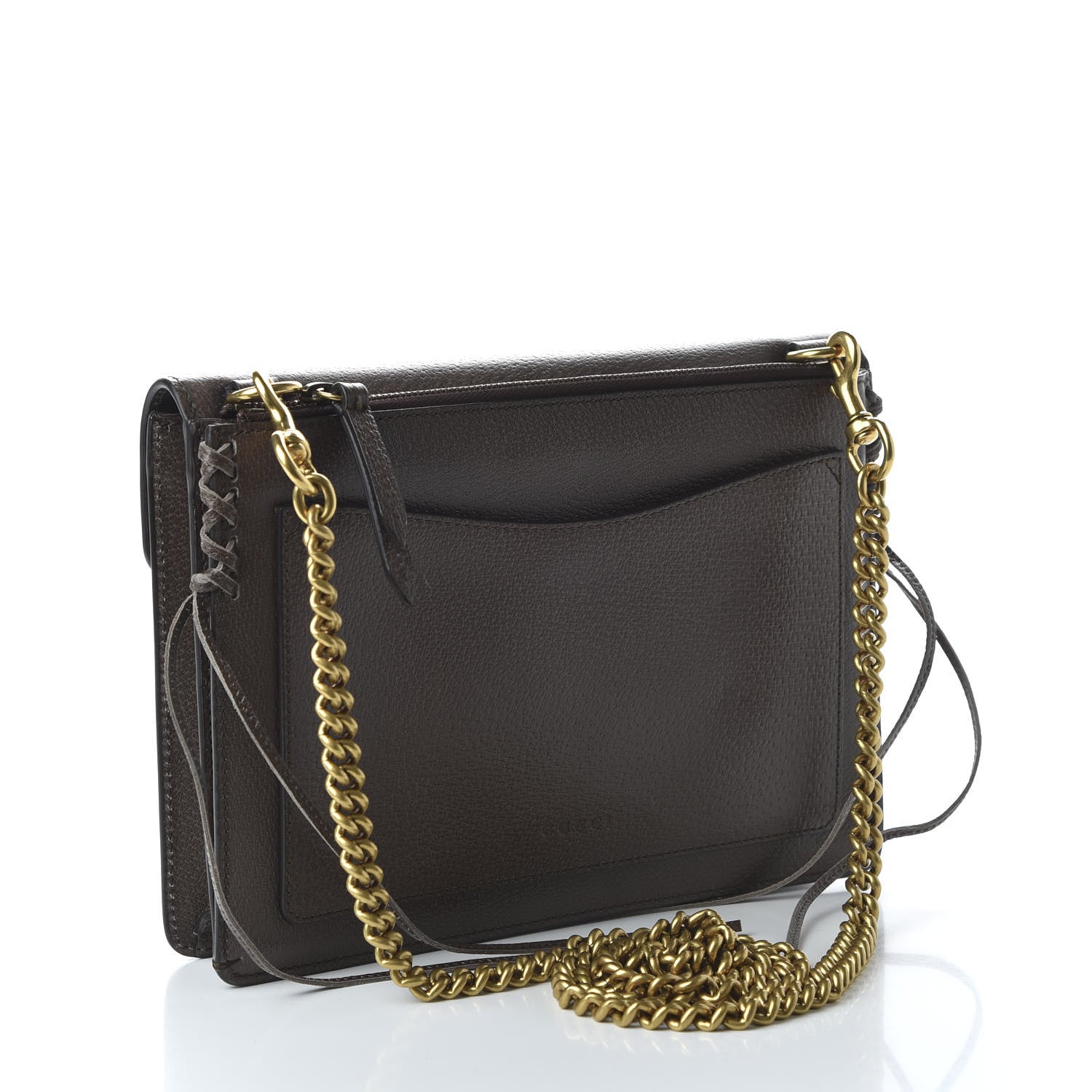Gucci Grained Calfskin Web Animalier Shoulder Bag Brown 3 of 10