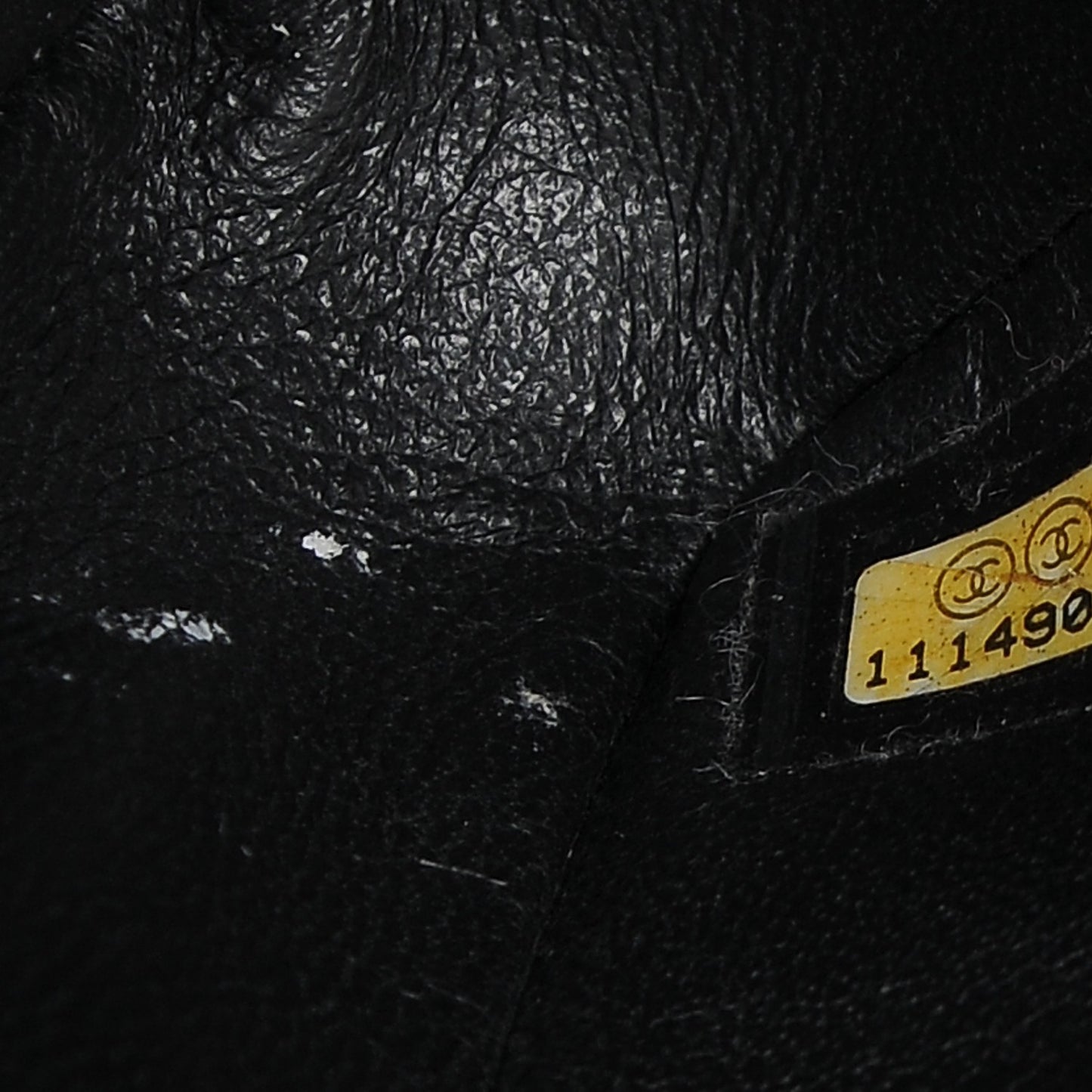 Lambskin Perforated East West Flap Black