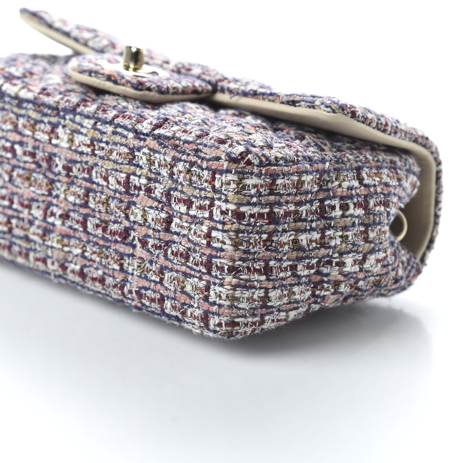 Chanel Tweed Quilted Mini Rectangular Flap Pink 12 of 19