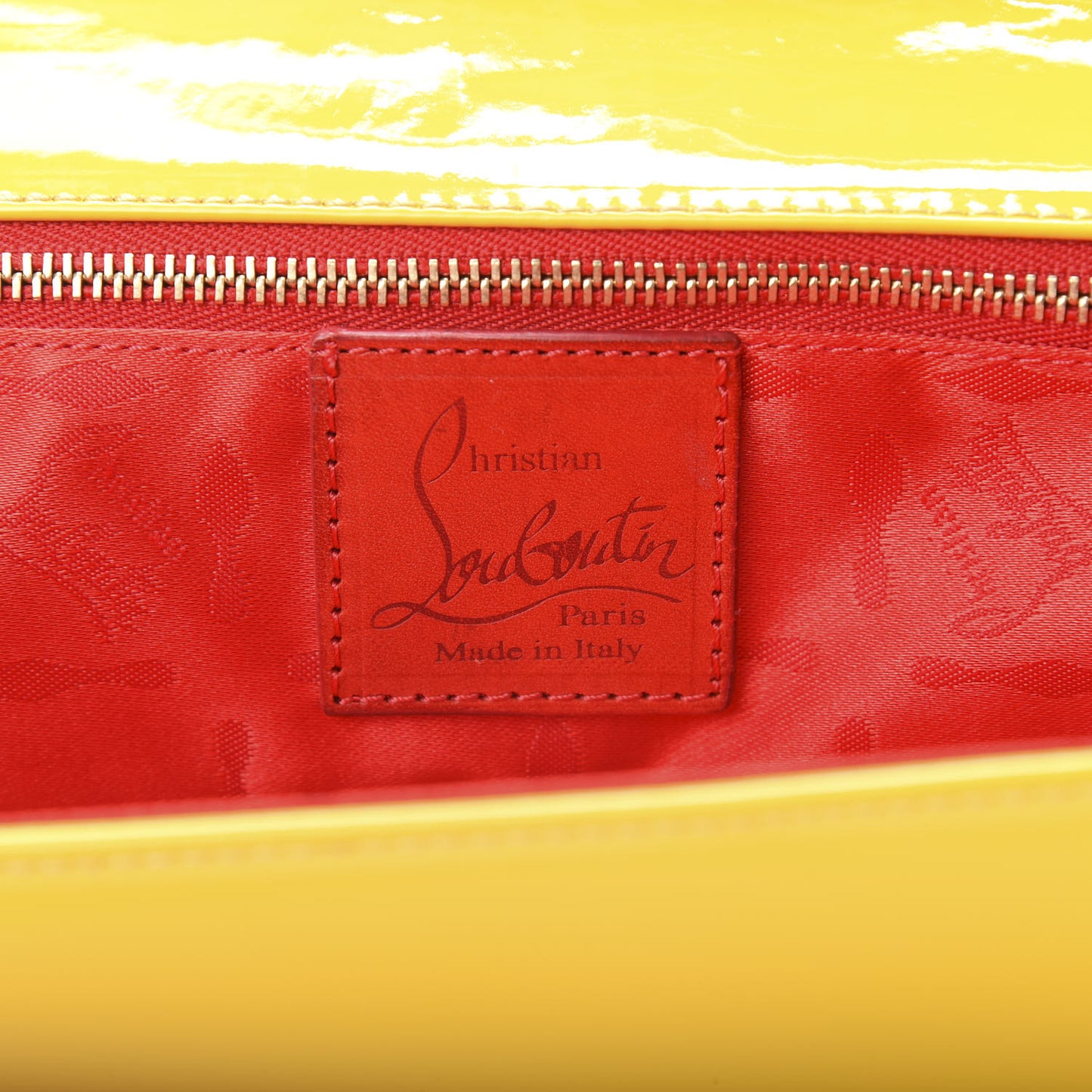 Patent Calfskin Aionoeud Bow Clutch Yellow