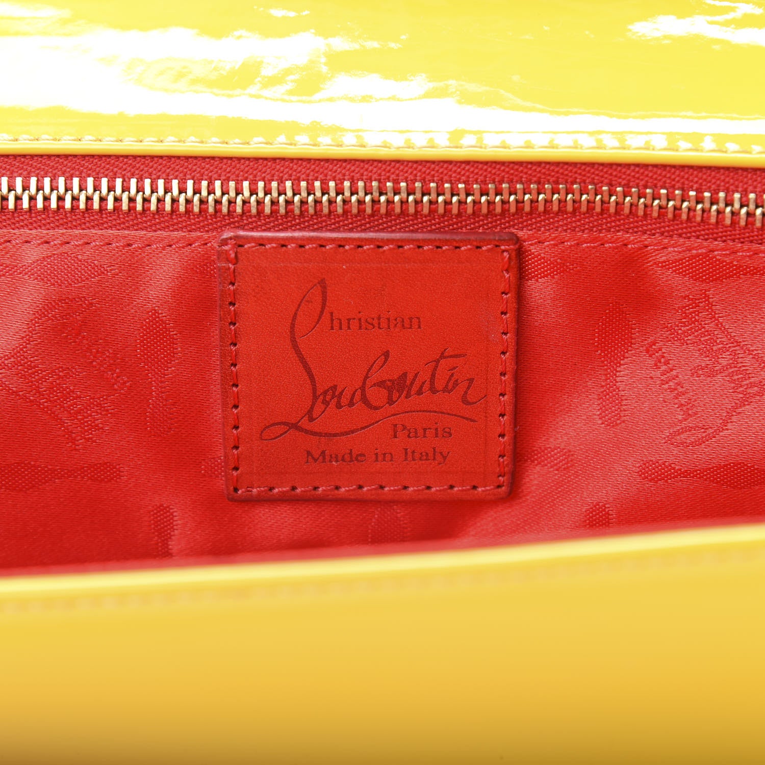 Christian Louboutin Patent Calfskin Aionoeud Bow Clutch Yellow 6 of 6