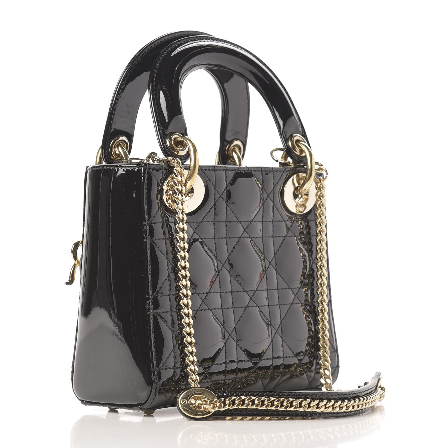 Christian Dior Patent Cannage Mini Lady Dior Black 3 of 9