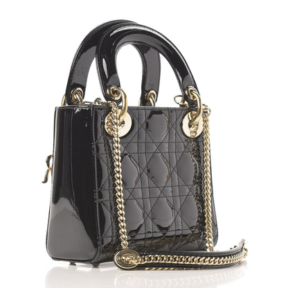 Christian Dior Patent Cannage Mini Lady Dior Black 3 of 9