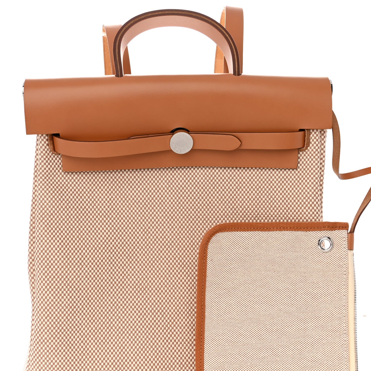 Hermes Vache Hunter Criss Viking Herbag a Dos Retourne Backpack Ecru Beige Naturel 8 of 10