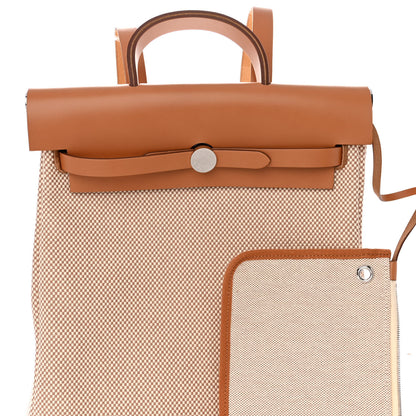 Hermes Vache Hunter Criss Viking Herbag a Dos Retourne Backpack Ecru Beige Naturel 8 of 10