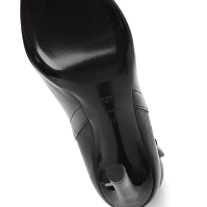 Saint Laurent Nappa Mica Buckle Ankle Booties 37 Black 6 of 9