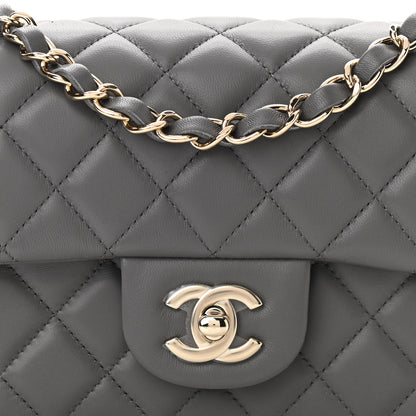 Chanel Lambskin Quilted Mini Rectangular Flap Dark Grey 8 of 11