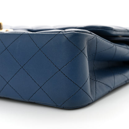 Chanel Lambskin Quilted Medium Double Flap Blue 10 of 13