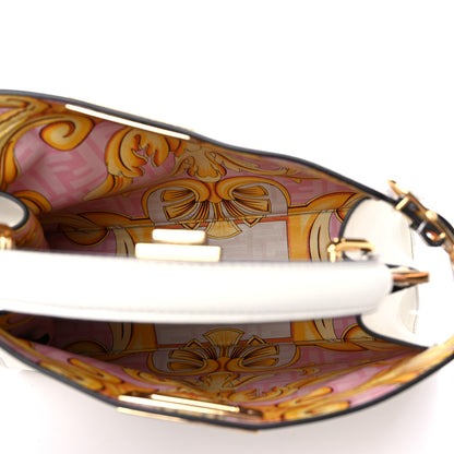 Fendi X VERSACE Vitello Seta Nappa Fendace FF Baroque Medium Peekaboo I SEE U Satchel White Ice 6 of 10