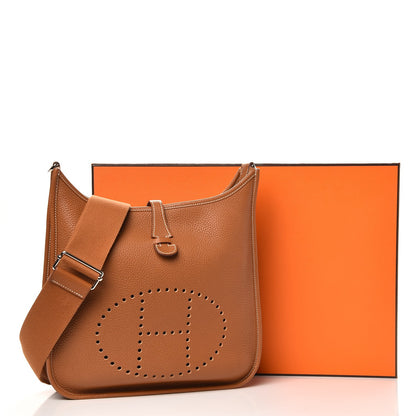 Hermes Taurillon Clemence Evelyne III PM Gold 9 of 9