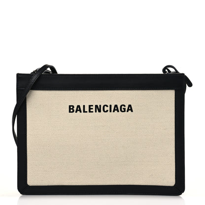 Balenciaga Cotton Canvas Pochette Crossbody Bag Black 1 of 10