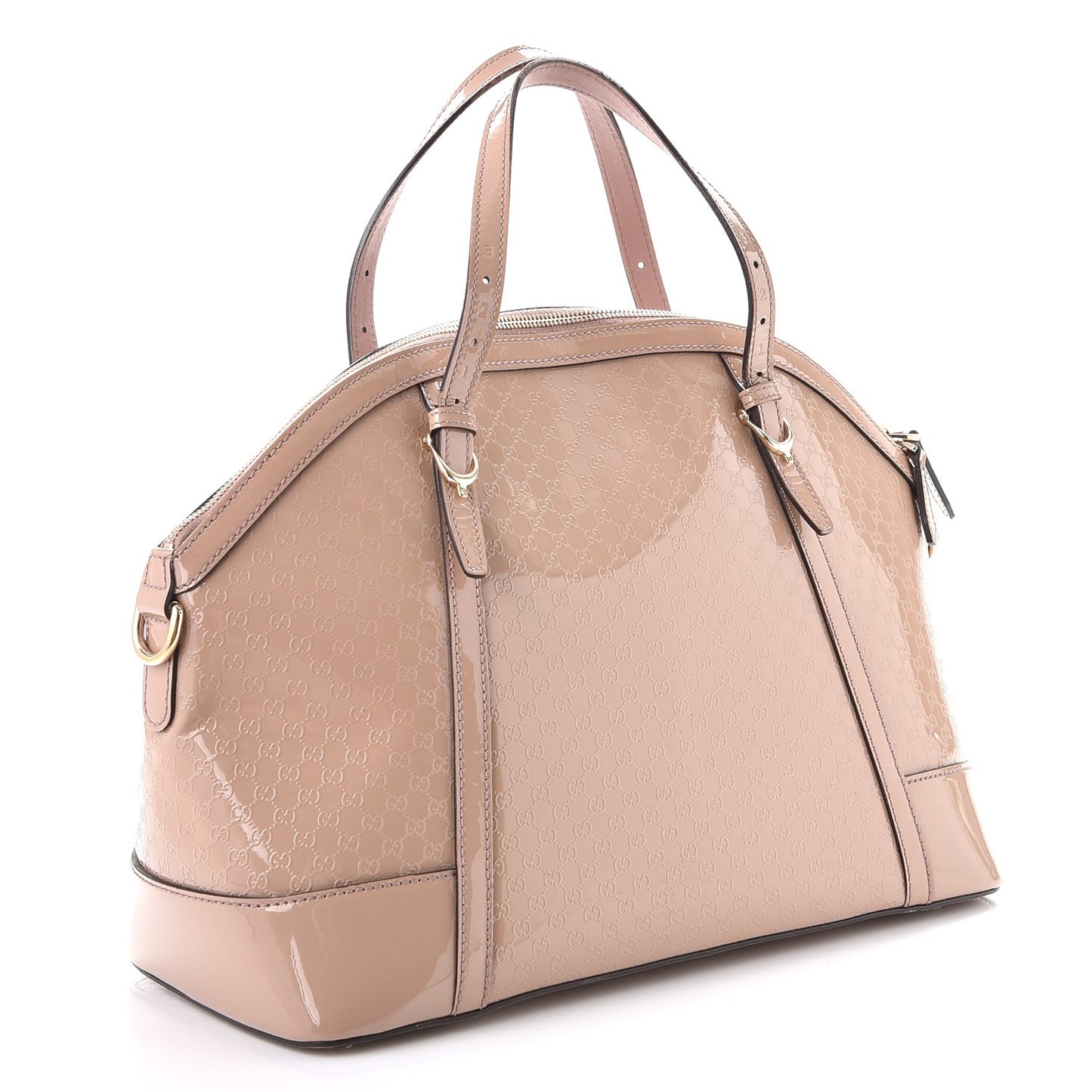Patent Microguccissima Medium Nice Top Handle Dome Bag Dark Cipria