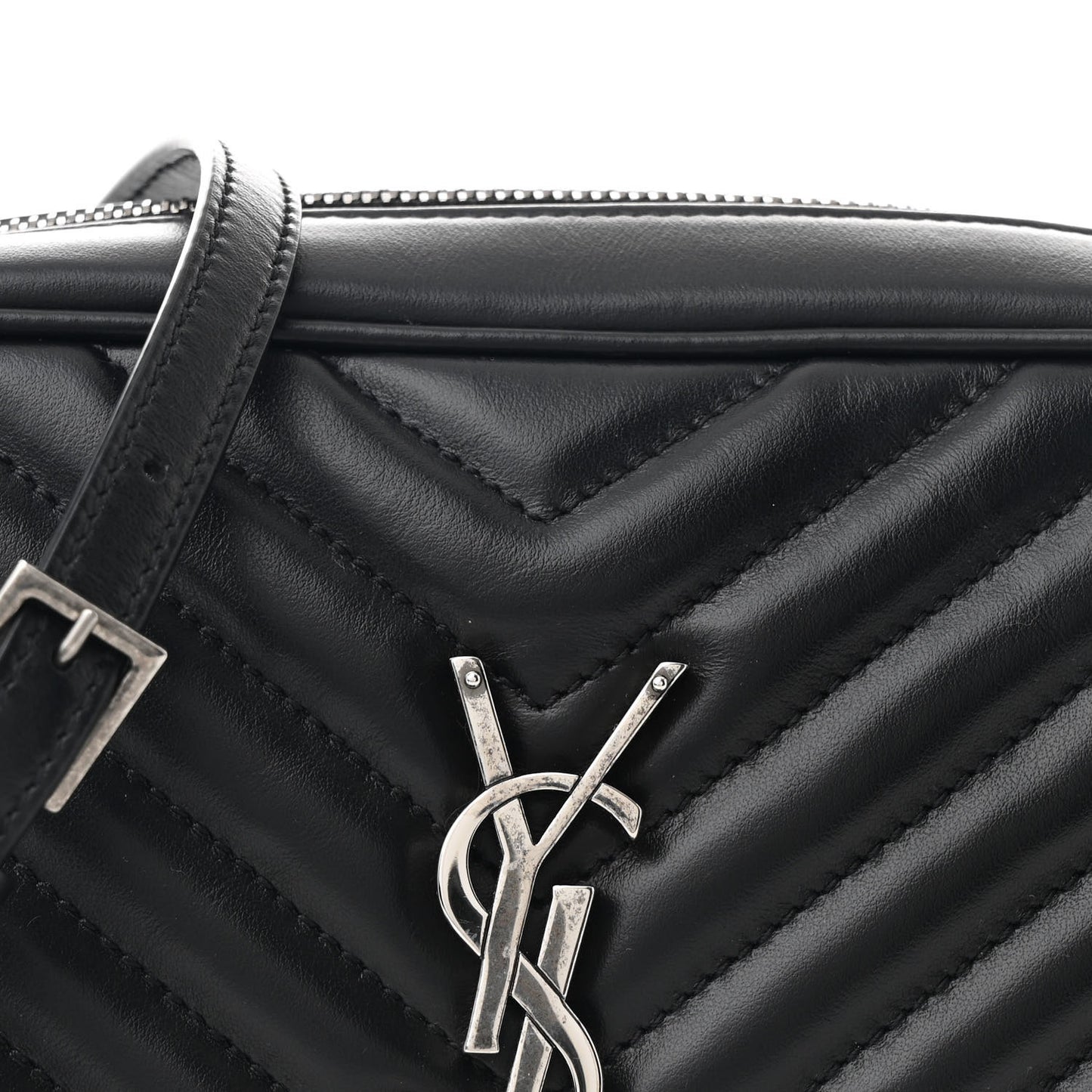 Calfskin Matelasse Monogram Lou Camera Bag Black
