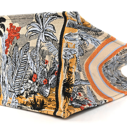 Christian Dior Canvas Embroidered Large Palm Tree Toile De Jouy Book Tote Multicolor 9 of 12