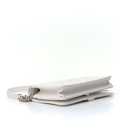 Chanel Caviar Quilted Boy Wallet On Chain WOC White 3 of 8