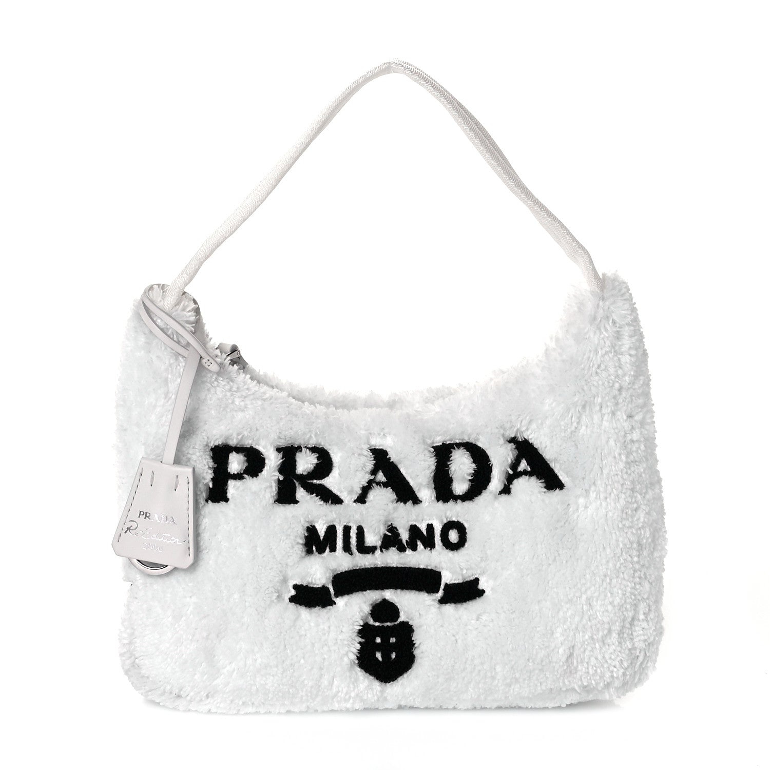 Prada Terry Cloth Mini Re-Edition 2000 Bag White Black 1 of 9