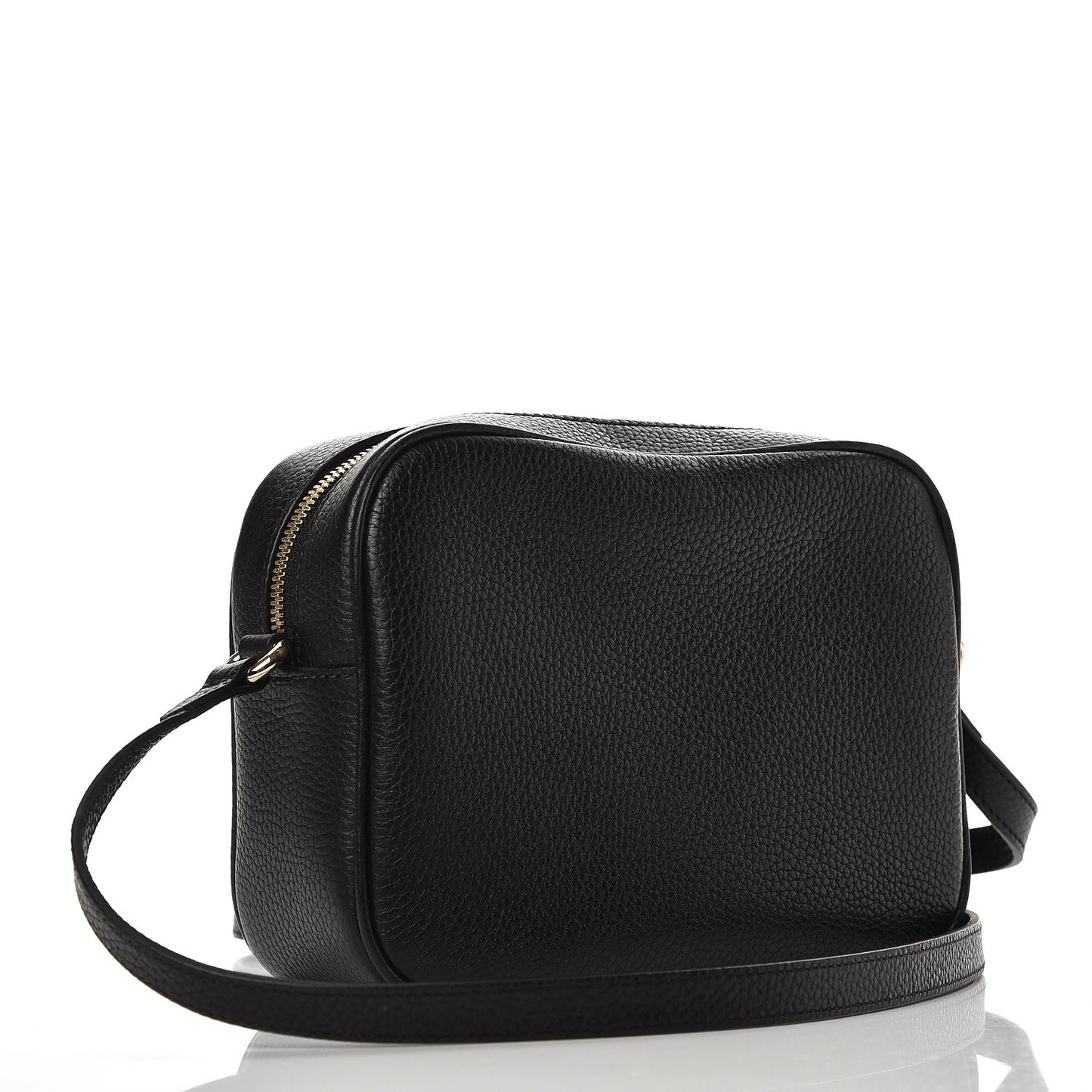 Pebbled Calfskin Small Soho Disco Bag Black