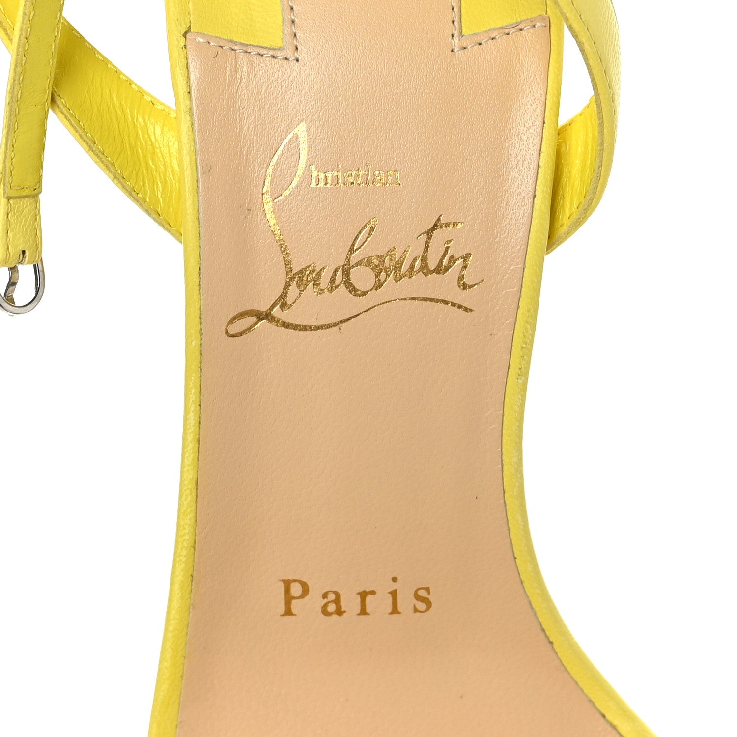 Christian Louboutin Nappa Loubi Queen 120 Strap Sandals 36 Yellow 6 of 7