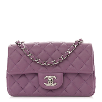 Chanel Lambskin Quilted Mini Rectangular Flap Purple 1 of 13