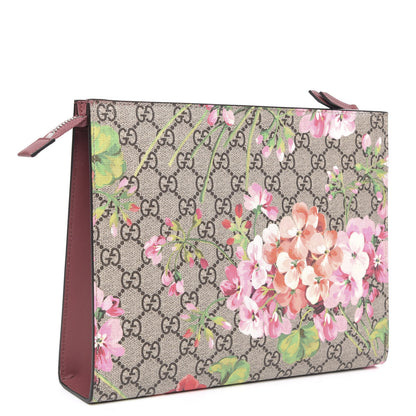 Gucci GG Supreme Monogram Blooms Large Cosmetic Case Beige Multicolor Dry Rose 3 of 10