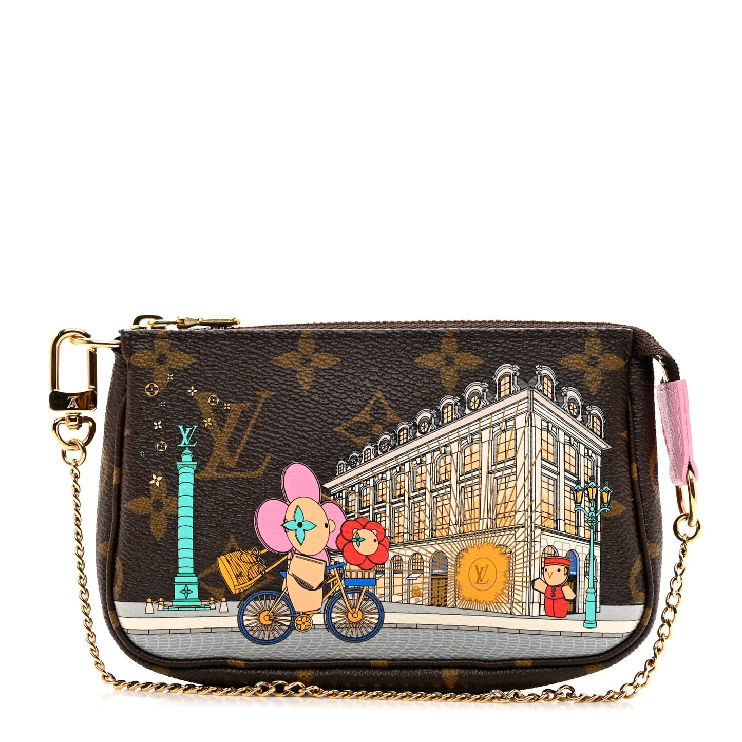 Monogram 2022 Christmas Animation Paris Mini Pochette Accessories Pink