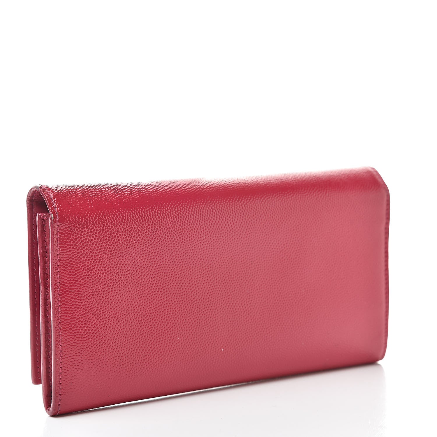 Saint Laurent Patent Grain de Poudre Classic Large Letters Flap Wallet Bubblegum 3 of 15
