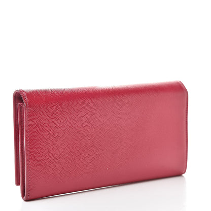 Saint Laurent Patent Grain de Poudre Classic Large Letters Flap Wallet Bubblegum 3 of 15