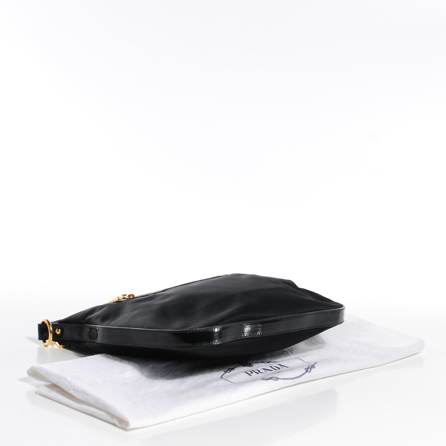 Nylon Small Flat Messenger Bag Black