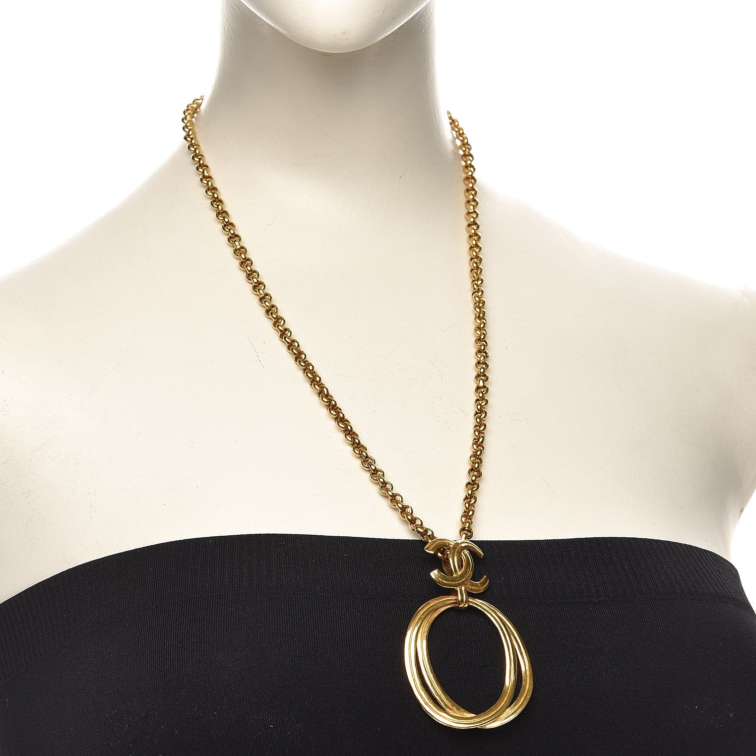 Chanel CC Chain Necklace Gold 2 of 5