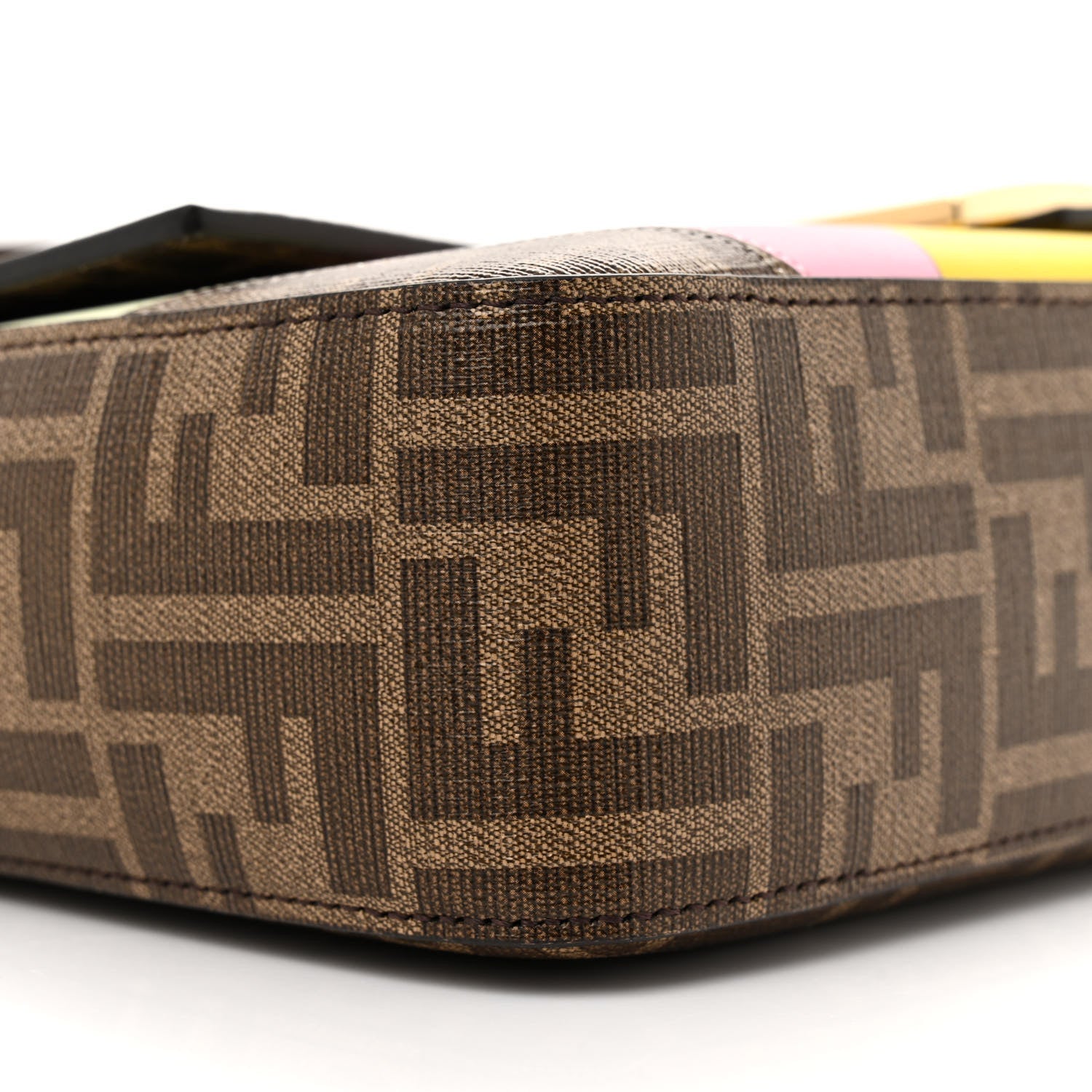 Fendi Glazed Fabric FF 1974 Hairdo Girls Inlay Baguette Mogano Panna Multicolor 9 of 12