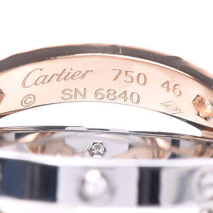 Cartier 18K Pink White Gold 6 Diamonds LOVE Ring 46 3.75 4 of 4