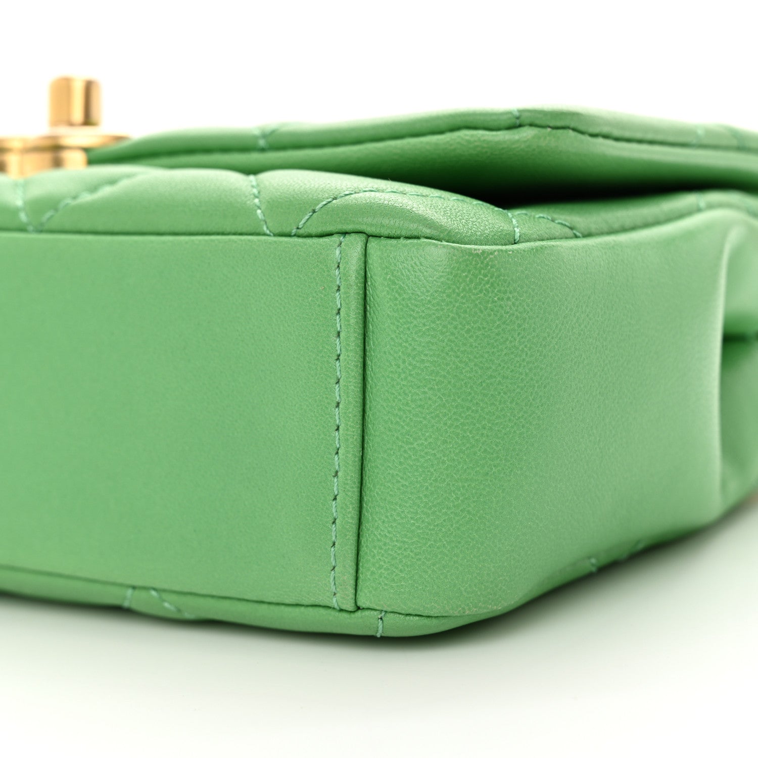 Chanel Shiny Lambskin Small Chain Is More Flap Green 10 of 10