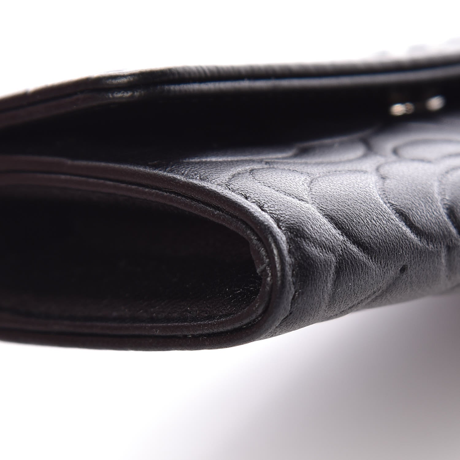 Chanel Lambskin Camellia Embossed Card Holder Wallet Black 9 of 11