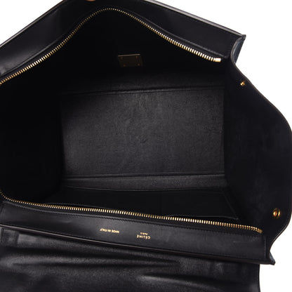 Celine Nubuck Crocodile Embossed Small Trapeze Navy 5 of 11