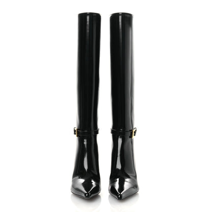 Saint Laurent Vitello Marilyn Hacker 70mm Luz Boots 37.5 Black 3 of 11