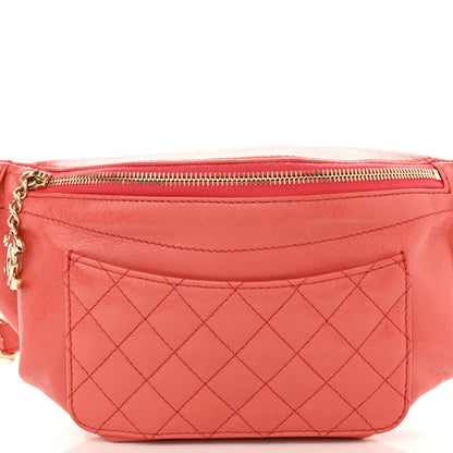 Chanel Crumpled Lambskin Quilted Bi Waist Bag Fanny Pack Pink 8 of 10