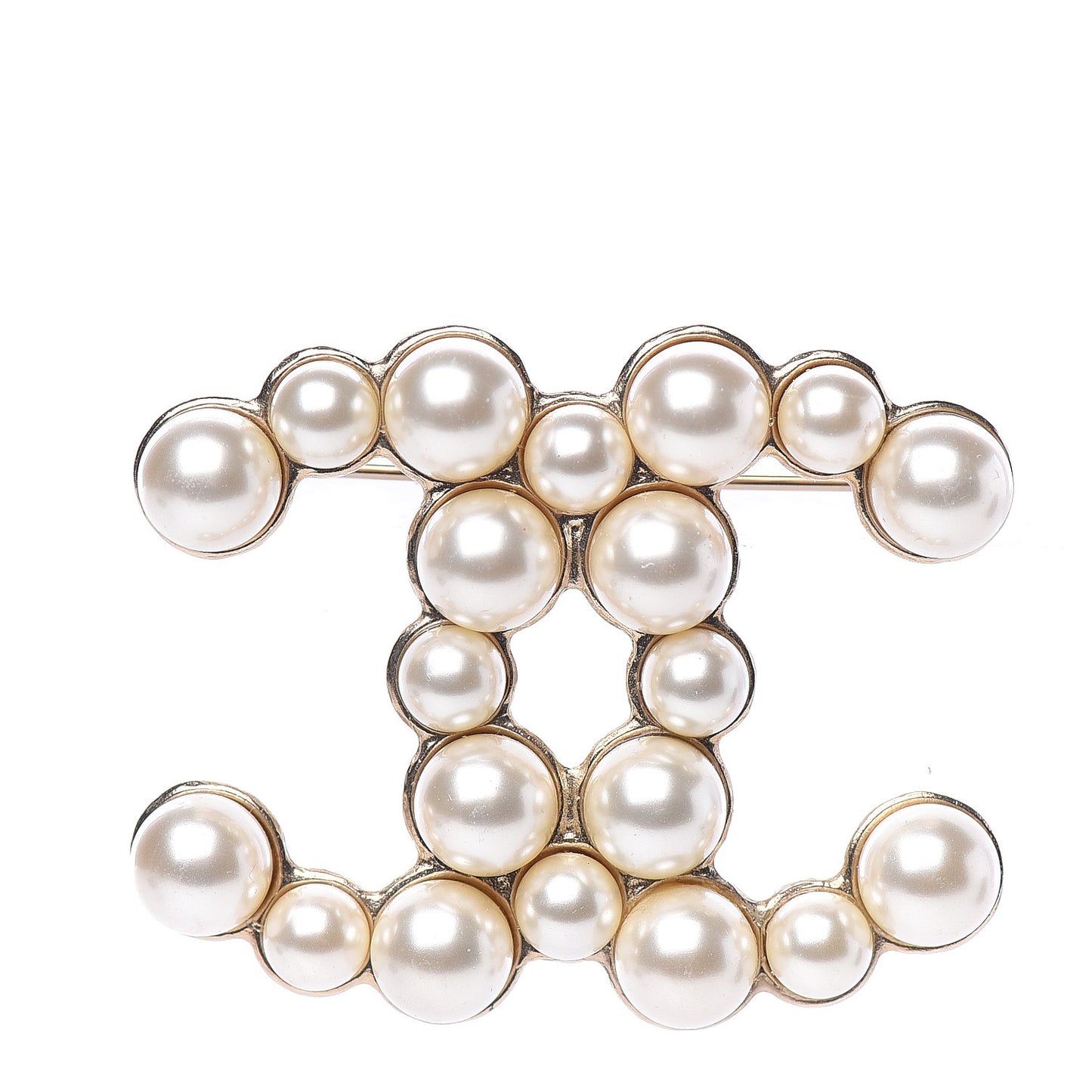 Pearl CC Brooch Gold