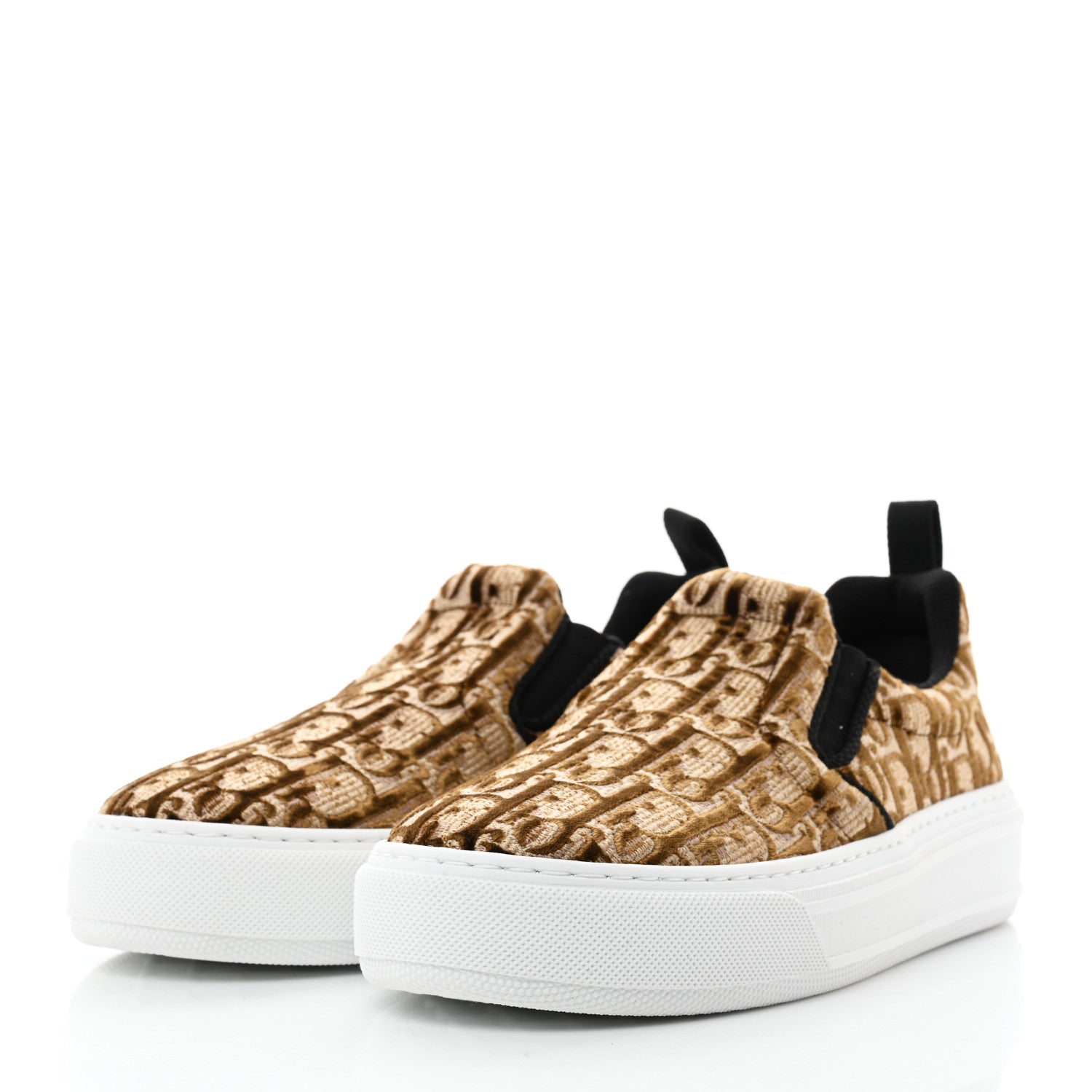 Christian Dior Velvet Oblique Womens Solar Slip On Sneakers 36.5 Bronze 3 of 9